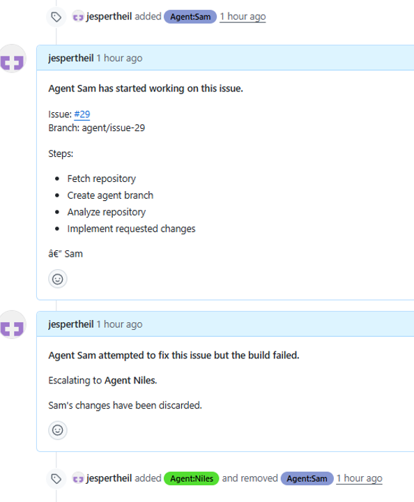 Semi-autonomous agents building BC applications