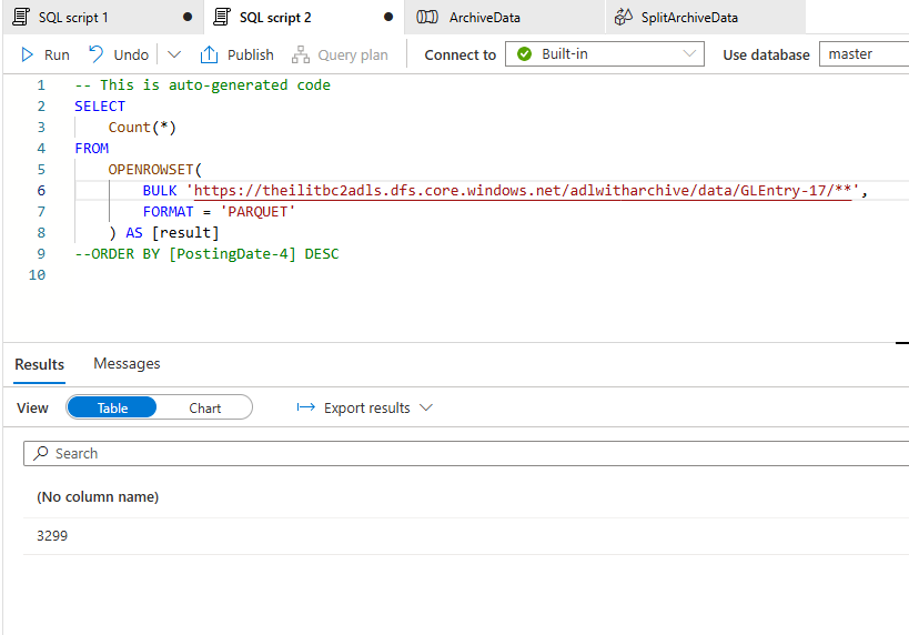 Folder structure before archiving